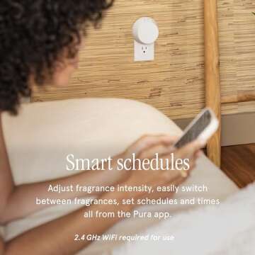 Pura 4 Smart Fragrance Diffuser - Adjustable Smart Home Diffuser with LED Light & Automatic Vial Detection - Wi-Fi Smart Device for Personalized Home Scenting Experience - Long-Lasting Diffuser Aroma