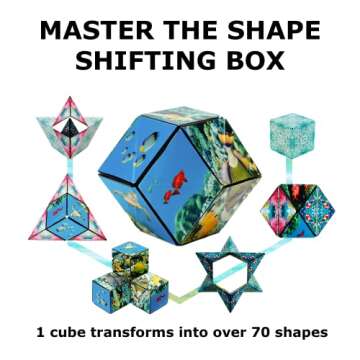 SHASHIBO Shape Shifting Box - Award-Winning, Patented Fidget Cube w/ 36 Rare Earth Magnets - Transforms Into Over 70 Shapes, Download Fun in Motion Toys Mobile App (Undersea - Explorer Series)