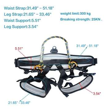 HeeJo Climbing, Treestand, Tree Working, Safety Safe Seat Belt for Outdoor Tree Climbing, Large Size