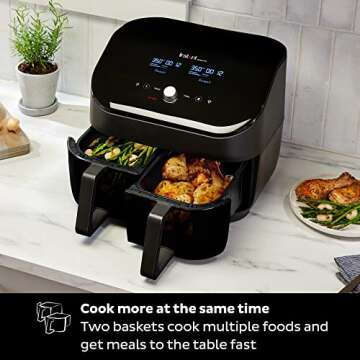 Instant Vortex Plus XL 8QT ClearCook Air Fryer, Clear Windows, Custom Programming, 8-in-1 Functions that Crisps, Broils, Roasts, Dehydrates, Bakes, Reheats, from the Makers of Instant Pot, Black