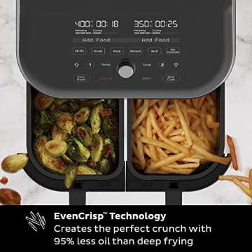 Instant Vortex Plus XL 8QT ClearCook Air Fryer, Clear Windows, Custom Programming, 8-in-1 Functions that Crisps, Broils, Roasts, Dehydrates, Bakes, Reheats, from the Makers of Instant Pot, Black