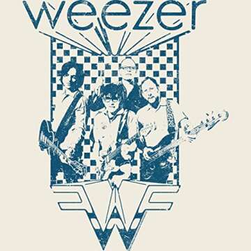 Weezer Rock Music Band & Logo Vintage Style Adult Short Sleeve T Shirt Graphic Tees Off-White