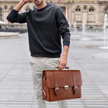 Ronts Leather Briefcase with Lock
