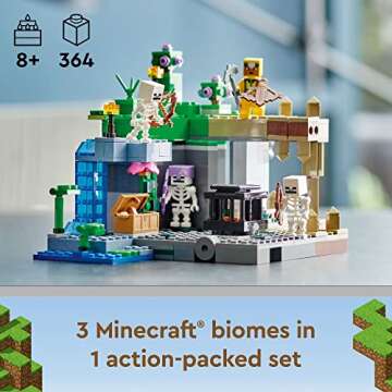 LEGO Minecraft The Skeleton Dungeon Building Toy Set, Halloween Minecraft Toy for Boys and Girls Ages 8 and Up, Toy for Kids with Mobs, Figures and 3 Buildable Biomes, 21189