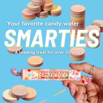 Smarties Candy Bulk Rolls Gluten Free & Vegan Assorted Flavor Treats Pineapple Cherry Strawberry Grape Orange Delicious Snacking Bulk Candy Individually Wrapped Halloween Sweet Delights 3 Pounds Bag