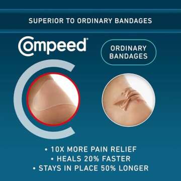 Compeed Advanced Blister Care 10 Count Mixed Sizes Pads (2 Packs), Hydrocolloid Bandages, Heel Patches, Blister on Foot, Blister Prevention & Treatment, Waterproof Cushions, Packaging May Vary