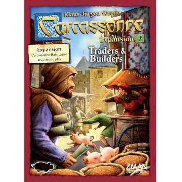 Carcassonne Traders & Builders Board Game EXPANSION - New Strategies Await! Medieval Tile-Laying Strategy Game for Kids and Adults, Ages 7+, 2-6 Players, 45 Minute Playtime, Made by Z-Man Games