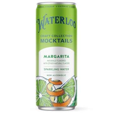 Waterloo Craft Collection Mocktails, Margarita Naturally Flavored Non-Alcoholic Sparkling Beverage, 12 Fl Oz Cans (Pack of 6) – Zero Calories, Zero Sugar or Sweeteners, Alcohol-Free