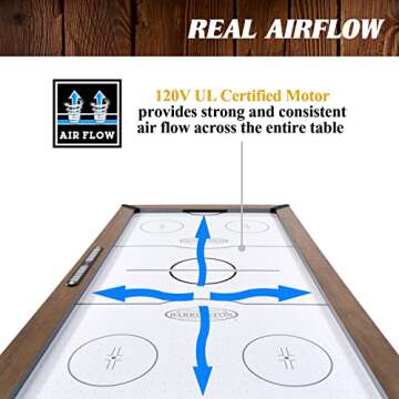 Barrington Billiards Urban Arcade Collection Air Powered Hockey with Accessories, Perfect for Family Game Rooms