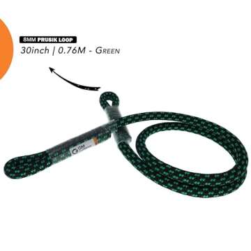 GM CLIMBING 8mm (5/16") Prusik Sewn Eye-to-Eye Pre-Sewn 30 inch