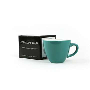 Creature Cups Cactus Ceramic Cup (11 Ounce, Turquoise)| Hidden Animal Inside | Holiday and Birthday Gift for Coffee & Tea Lovers