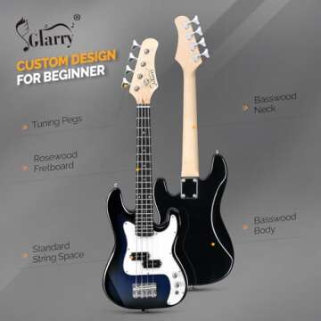 36in Electric Bass Guitar Starter Kit - Kids & Adults