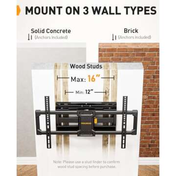 Full Motion TV Wall Mount for 42-84" Televisions