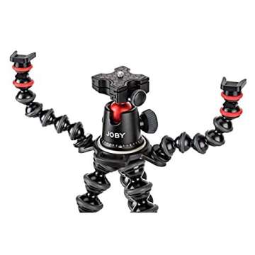 JOBY GorillaPod Rig, for Cameras, Action Cams, LED Lights, Flexible Tripod for Photography, Content Creation, Vlogging, Live Streaming, TIK Tok - Black