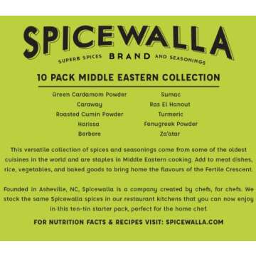 Spicewalla Middle Eastern Spices Set 10 Pack | Ras El Hanout, Harissa Spice, Zataar, Berbere, Turmeric Powder | Lebanese, Mediterranean, Moroccan Spice Blend Seasonings