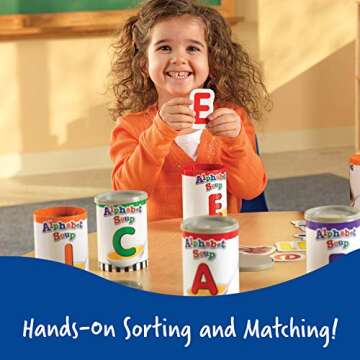 Learning Resources Alphabet Soup Sorters - 208 Pieces, Ages 3+, Early Phonics Manipulatives, ABCs, Alphabet Awareness & Recognition, Alphabet Soup Games