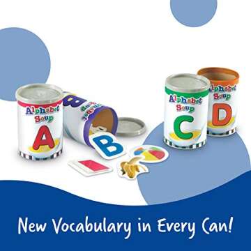 Learning Resources Alphabet Soup Sorters - 208 Pieces, Ages 3+, Early Phonics Manipulatives, ABCs, Alphabet Awareness & Recognition, Alphabet Soup Games