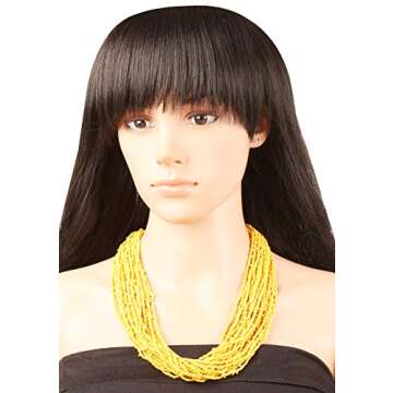 Touchstone New Indian Bollywood Desire Exclusively Handcrafted Twisted Charming Look Exclusive Gorgeous Yellow Color 20 Strands Fresh Fashion Exclusive Designer Jewelry Necklace for Women.