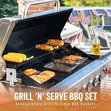 Yukon Glory™ BBQ 'N SERVE Grill Basket Set