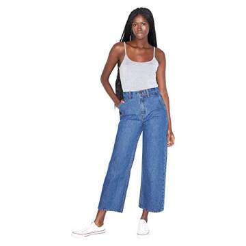 American Apparel Women's Crop Wide Leg Jean