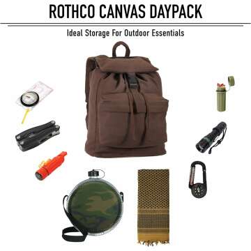 Rothco Canvas Daypack - 34L Durable Backpack