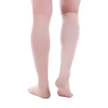 Doc Miller Toeless Compression Socks Women and Men 2 Pair - 20-30mmHg - Open Toe Compression Socks Women for Shin Splints Varicose Veins Leg Cramps Recovery - Support Circulation - Skin Nude Large