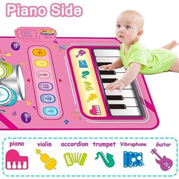 2 in 1 Piano Mat Montessori Toys for 1 2 Year Old Girl,Educational Musical Toy