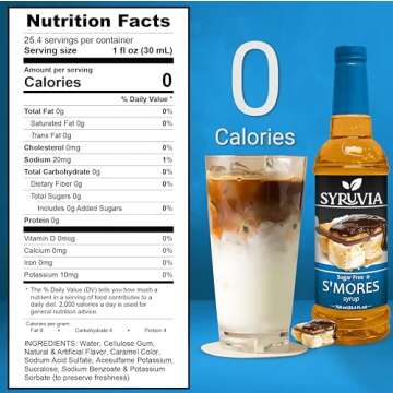 Syruvia Sugar-Free S'mores Coffee Syrup 25.4 fl oz