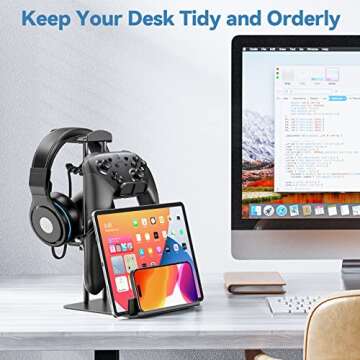 KDD Headphone Stand, Controller Holder & Headset Holder for Desk