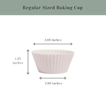 The Silicone Kitchen Reusable Silicone Baking Cups, Non-Toxic, BPA Free, Dishwasher Safe, Regular, Pack of 12, Designer White