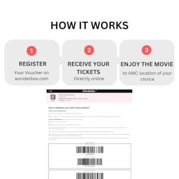 Wonderbox – AMC Movie Theatres Tickets Package for 2 – Enjoy Movies & Snacks Together