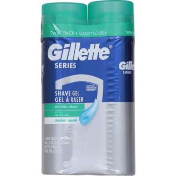 Gillette Series 3X Action Shave Gel Twin Pack - Sensitive, 7 Oz