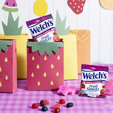 Welch's Fruit Snacks, Berries 'n Cherries, Perfect Halloween Candy Bulk Pack, Gluten Free, Individual Single Serve Bags, 0.8 oz (Pack of 40)