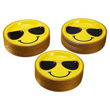 American Greetings Retro Party Supplies, Smiley Face (36-Count)