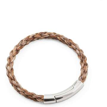 crintiff - Horsehair Bracelet for Men and Women - Collection Montana - Runded Braid - Choice of 5 Colors - Size from 6.7 to 8.3in
