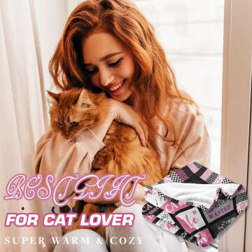 Cozy Cat Blanket for Cat Lovers and Cat Moms