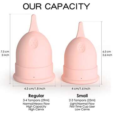 Cranvel Menstrual Cup | Large - Light to Heavy Menstruation Flow | Beginner Period Cups Reusable | Tampon and Pad Alternative | 12 Hour Wear Feminine Care Soft Cup (Large (Pack 0f 2)