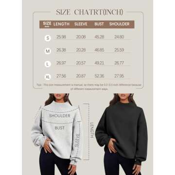 Trendy Queen Womens Oversized Sweatshirts Turtleneck Pullover Fleece Hoodies Tops Fall Fashion Outfits Y2K 2024 Sweater Clothes Apricot S