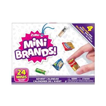 Mini Brands Advent Calendar by ZURU Mini Brands Limited Edition Advent Calendar with 4 Exclusive Minis, Mystery Collectibles Toys Comes with 24 Minis (Multi color)