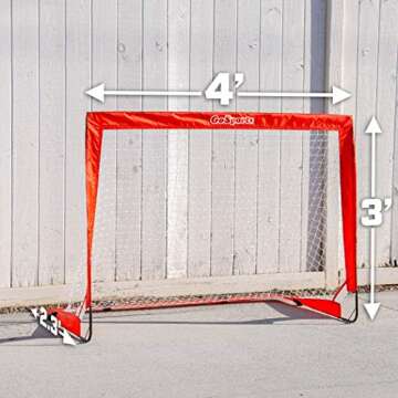 GoSports Hockey Street Set - Includes Pop-Up Goal and 2 Hockey Sticks with 2 Hockey Street Balls