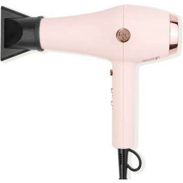 L'ANGE HAIR Soleil Professional Hair Dryer | 3 Heat Settings & 2 Airflow Settings | Cool Shot Locks-in Style | Professional Length Cord | Best Lightweight Hair for Smooth Blowouts (Blush)