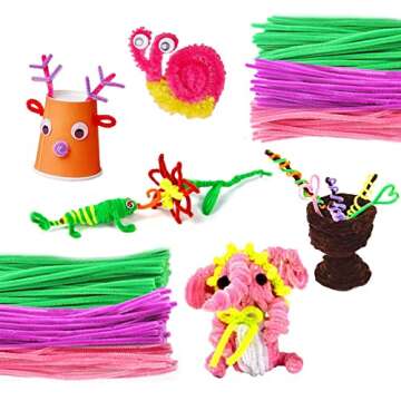 360 PCS 27 Colors Pipe Cleaners Craft Supplies, Chenille Stems for DIY Art Creative Crafts Decorations Projects, Pipe Cleaner Bulk, Multi-Color Pipe Children's Craft Suppiles (12inch x 6mm)