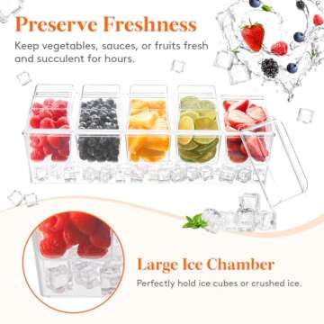 Lifewit Ice Chilled Condiment Caddy - 5 Containers