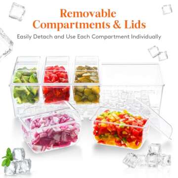 Lifewit Ice Chilled Condiment Caddy - 5 Containers