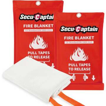 Emergency Fire Blanket for Home & Kitchen - 40"x40" 2 Pack