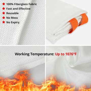 Fire Blanket 40x40 for Home & Kitchen Safety