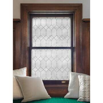 Artscape Old English | Window Privacy Film Textured Glass Pattern | Non-Adhesive & UV Protection | Easy to Apply & Removable | 36 x 72 inches | Made in USA