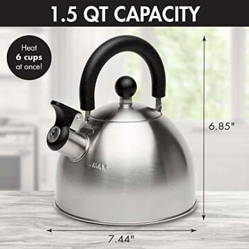 Whistling Stainless Steel Tea Kettle - 1.5 Quart