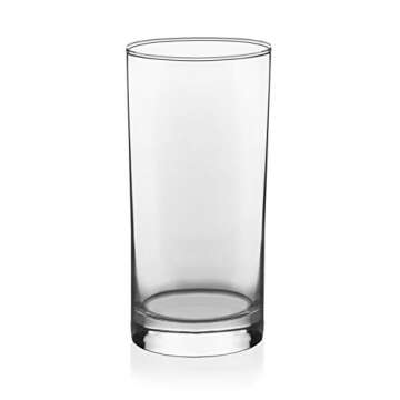 Libbey 55575 Province 24-Piece Tumbler and Rocks Glass Set, Elegant Drinkware Glasses Set with 15.2 Oz Tumbler and 11.1 Oz Rock Glasses, Clear Drinking Glasses Set with Modern Lines