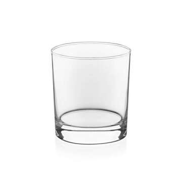 Libbey 55575 Province 24-Piece Tumbler and Rocks Glass Set, Elegant Drinkware Glasses Set with 15.2 Oz Tumbler and 11.1 Oz Rock Glasses, Clear Drinking Glasses Set with Modern Lines